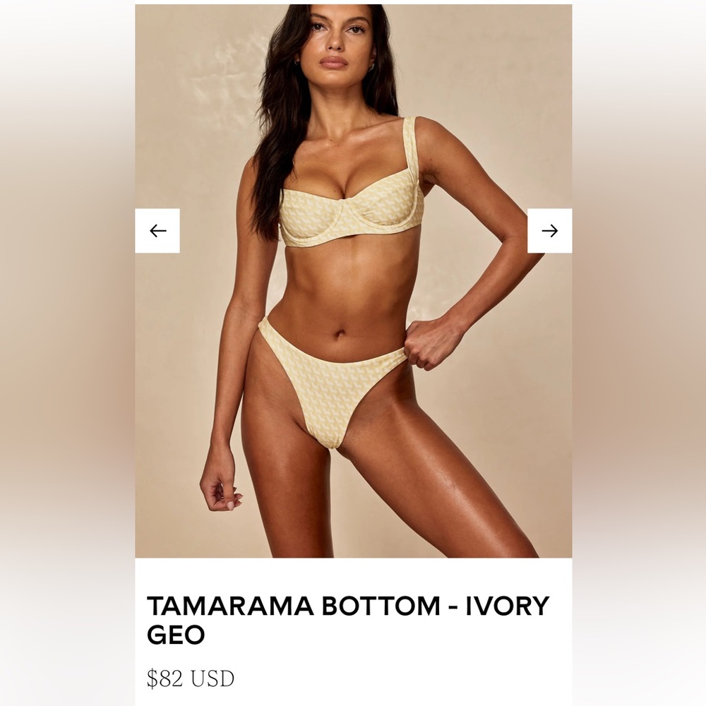 Monday Swimwear Ivory Geo Bikini Bottom